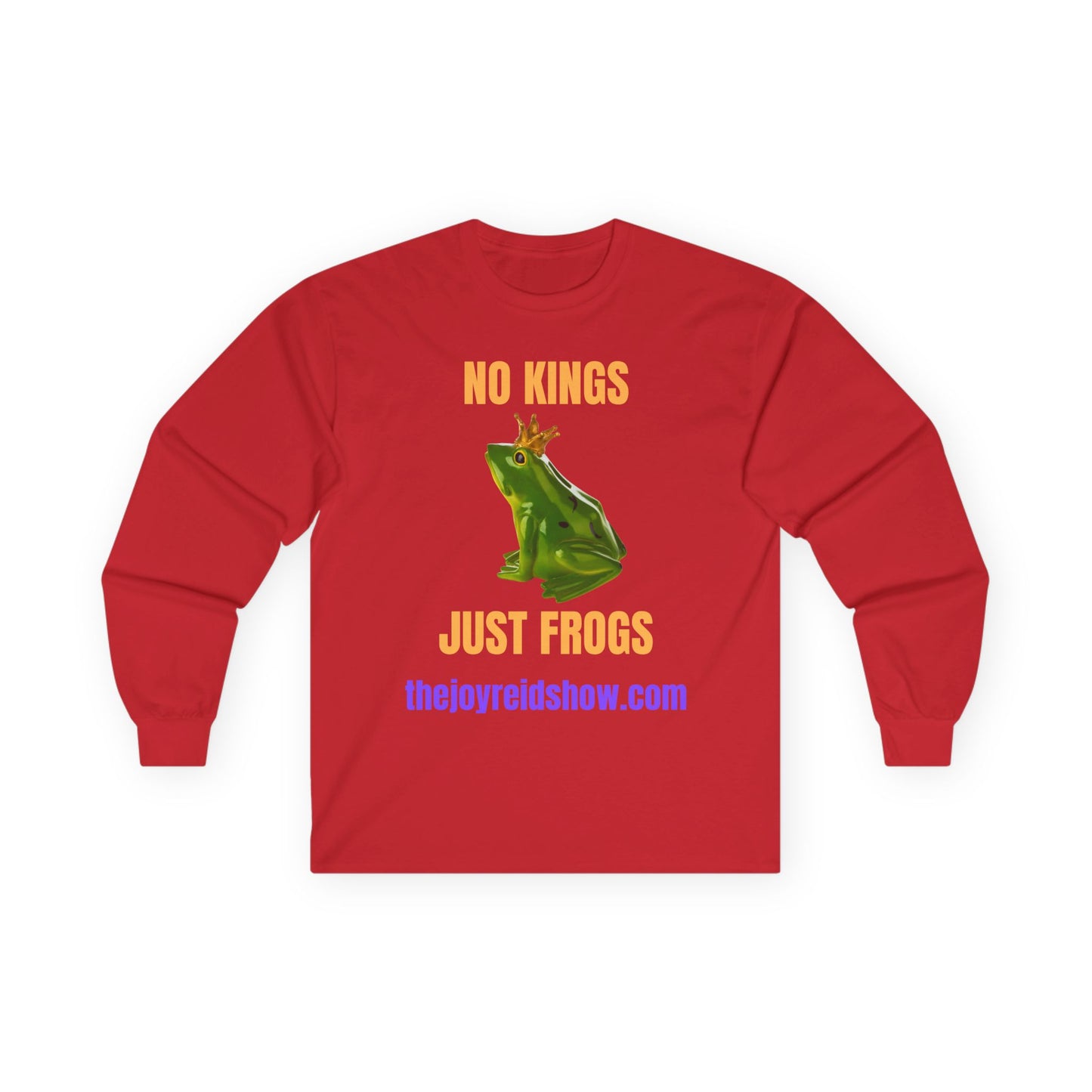 "No Kings, Just Frogs" -- Dark Edition, Unisex Ultra Cotton Long Sleeve Tee