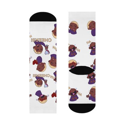 Whimsical Joy Reid Cartoon Crew Socks