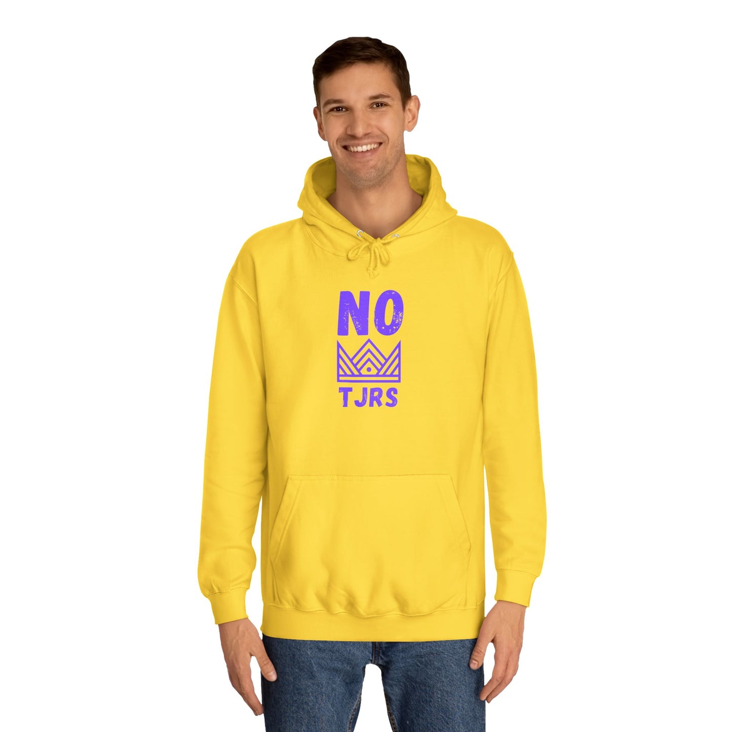 No Kings Purple Crown Unisex College Hoodie