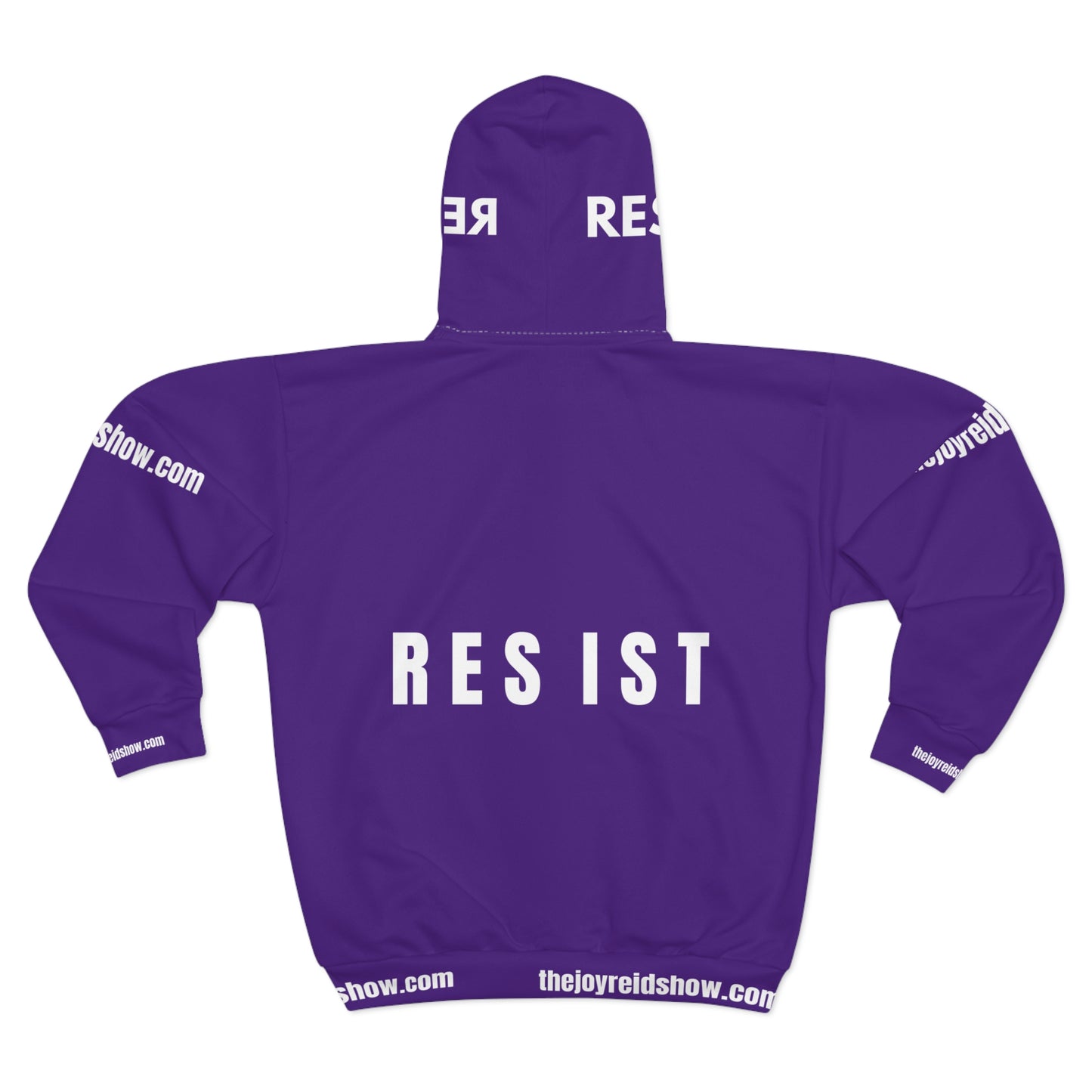 Joy Reid Show Fun Character Zip Hoodie - Purple Podcast Fan Hoodie with Emojis