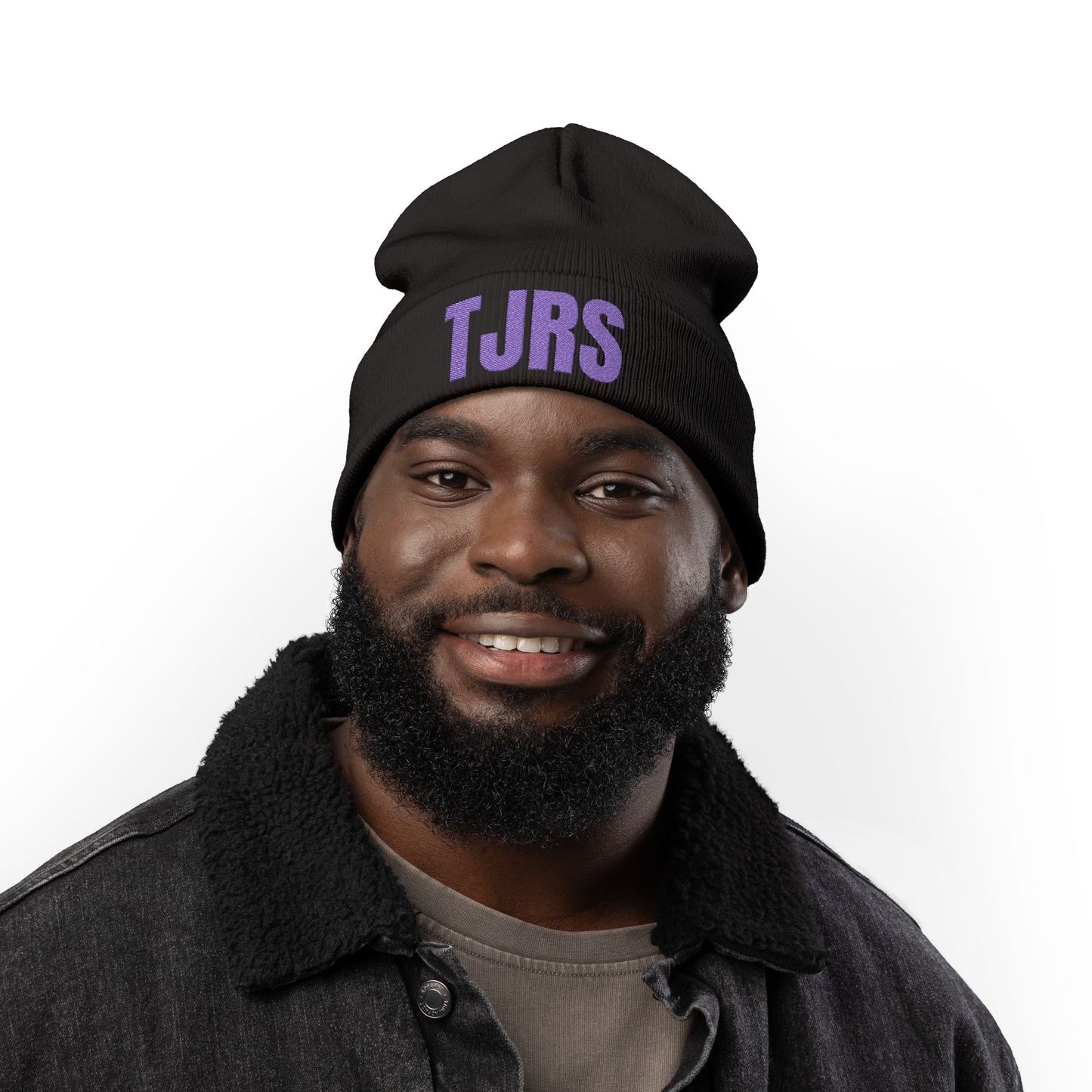 TJRS Embroidered Knit Beanie — Custom Glitter Initials (TJRS)