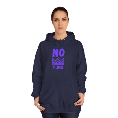 No Kings Purple Crown Unisex College Hoodie