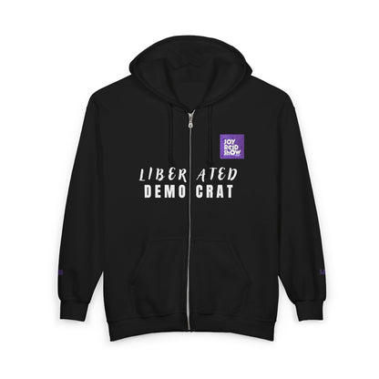 TJRS "Liberated Democrat" Hoodie. Unisex Heavy Blend™ Full Zip Hooded Sweatshirt