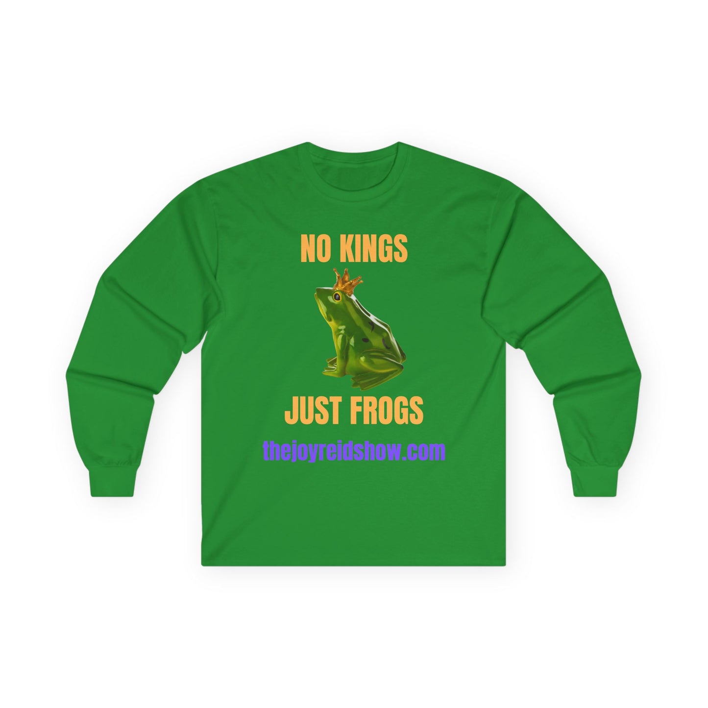 "No Kings, Just Frogs" -- Dark Edition, Unisex Ultra Cotton Long Sleeve Tee