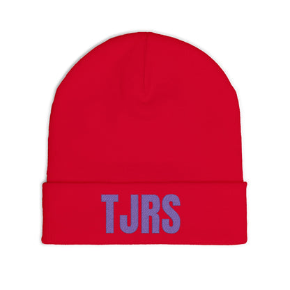 TJRS Embroidered Knit Beanie — Custom Glitter Initials (TJRS)