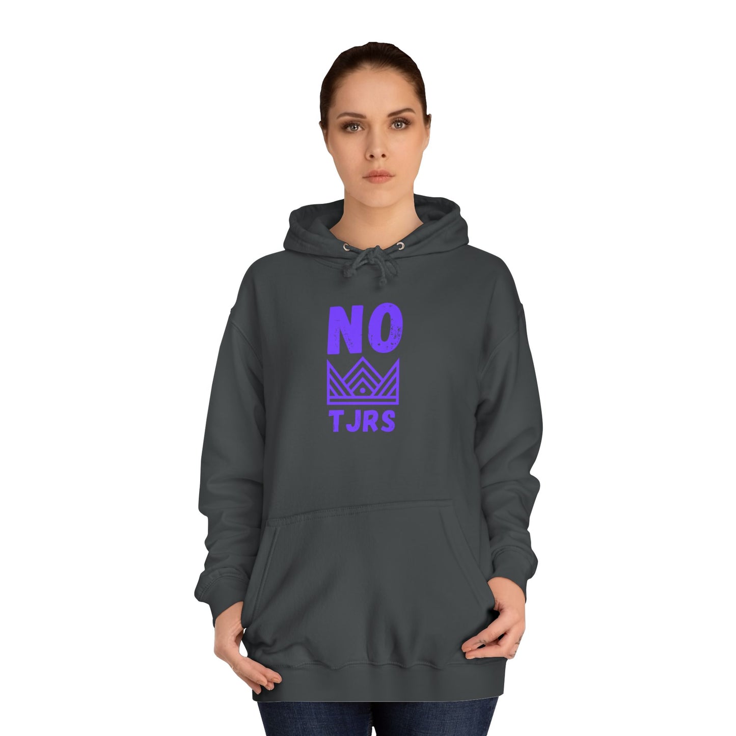No Kings Purple Crown Unisex College Hoodie