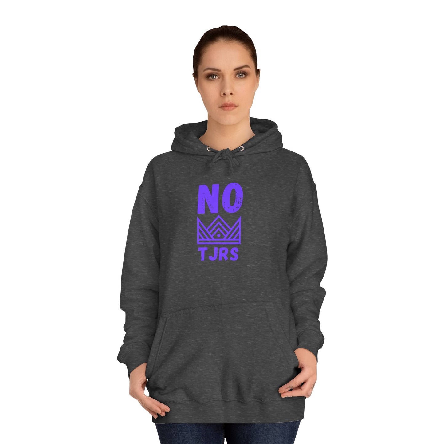 No Kings Purple Crown Unisex College Hoodie
