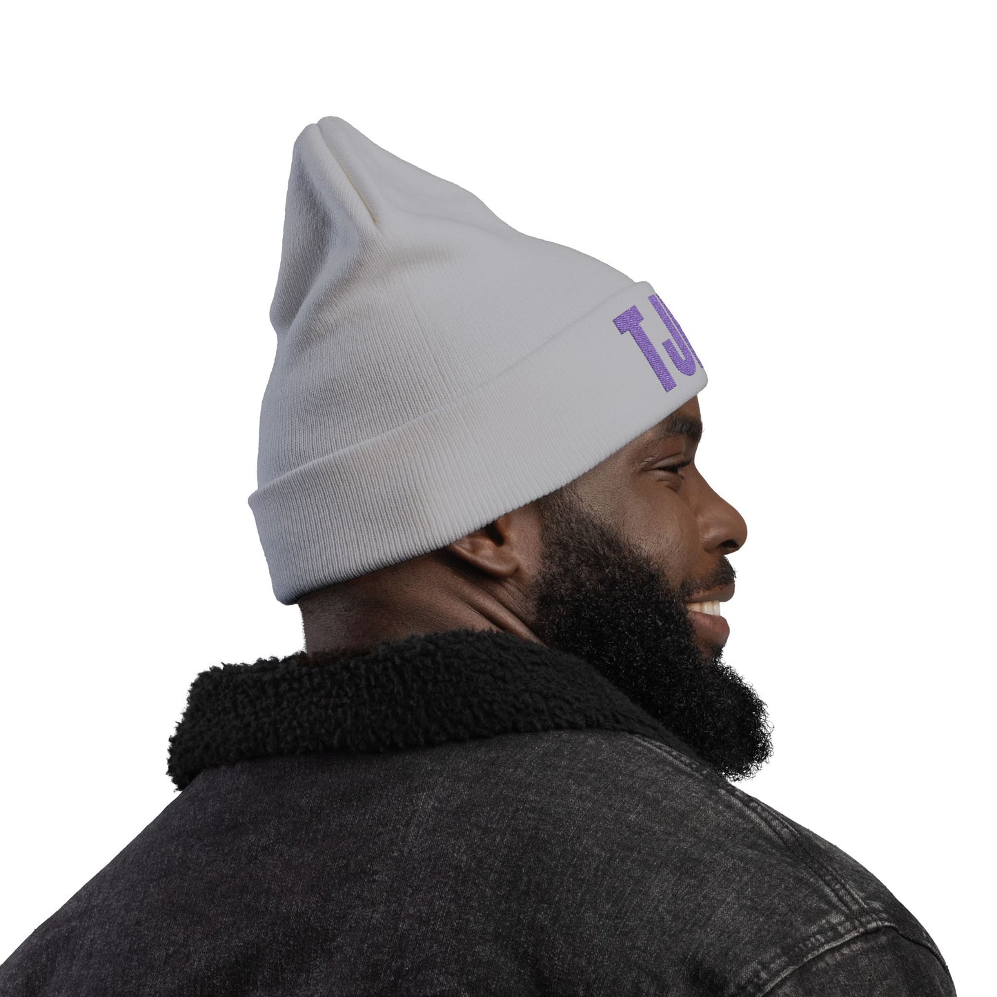 TJRS Embroidered Knit Beanie — Custom Glitter Initials (TJRS)
