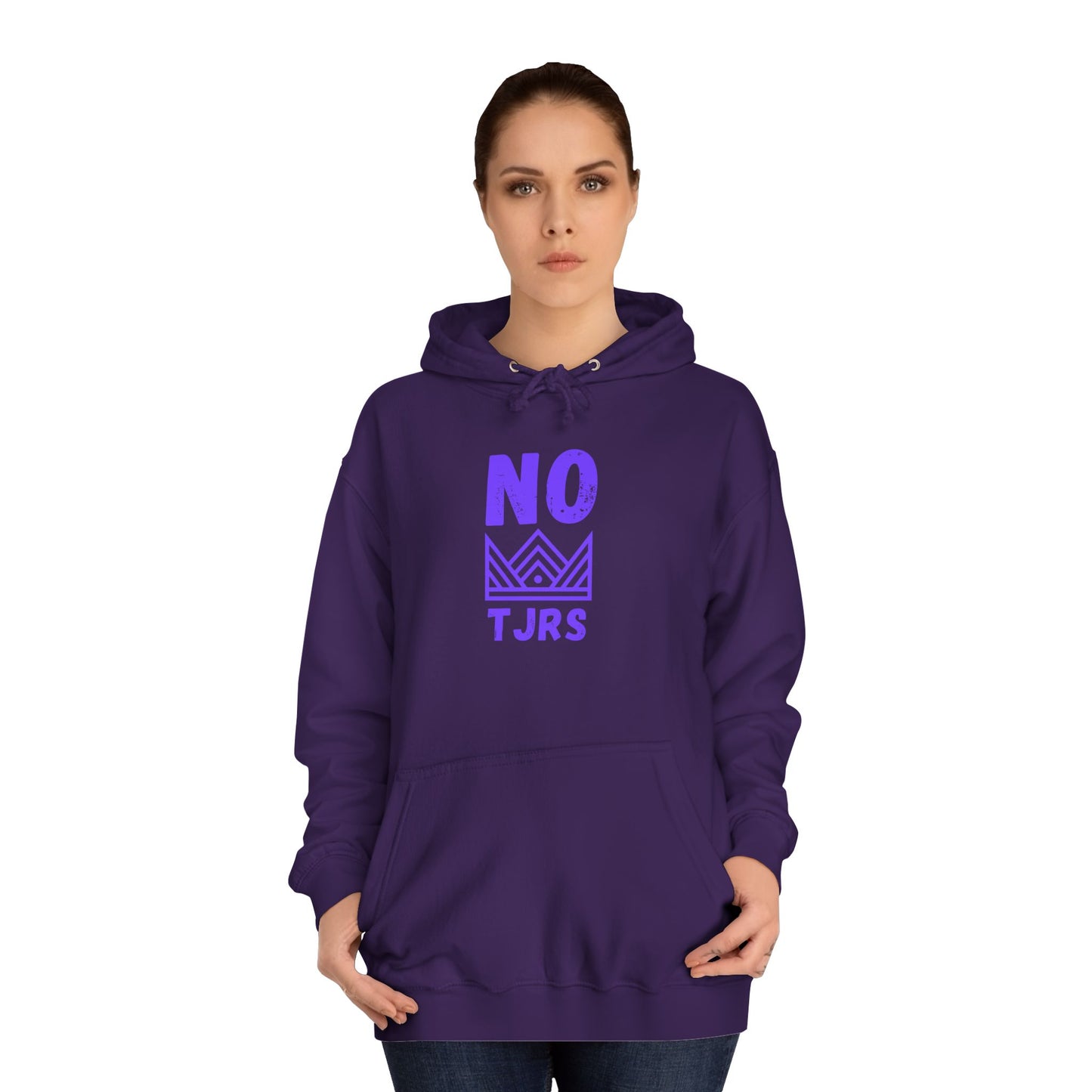 No Kings Purple Crown Unisex College Hoodie