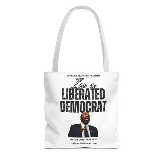 Liberated Democrat Tote Bag - Joy Reid Show AOP, Political Tote, Funny Gift, Statement Bag, Eco-Friendly, Everyday Use