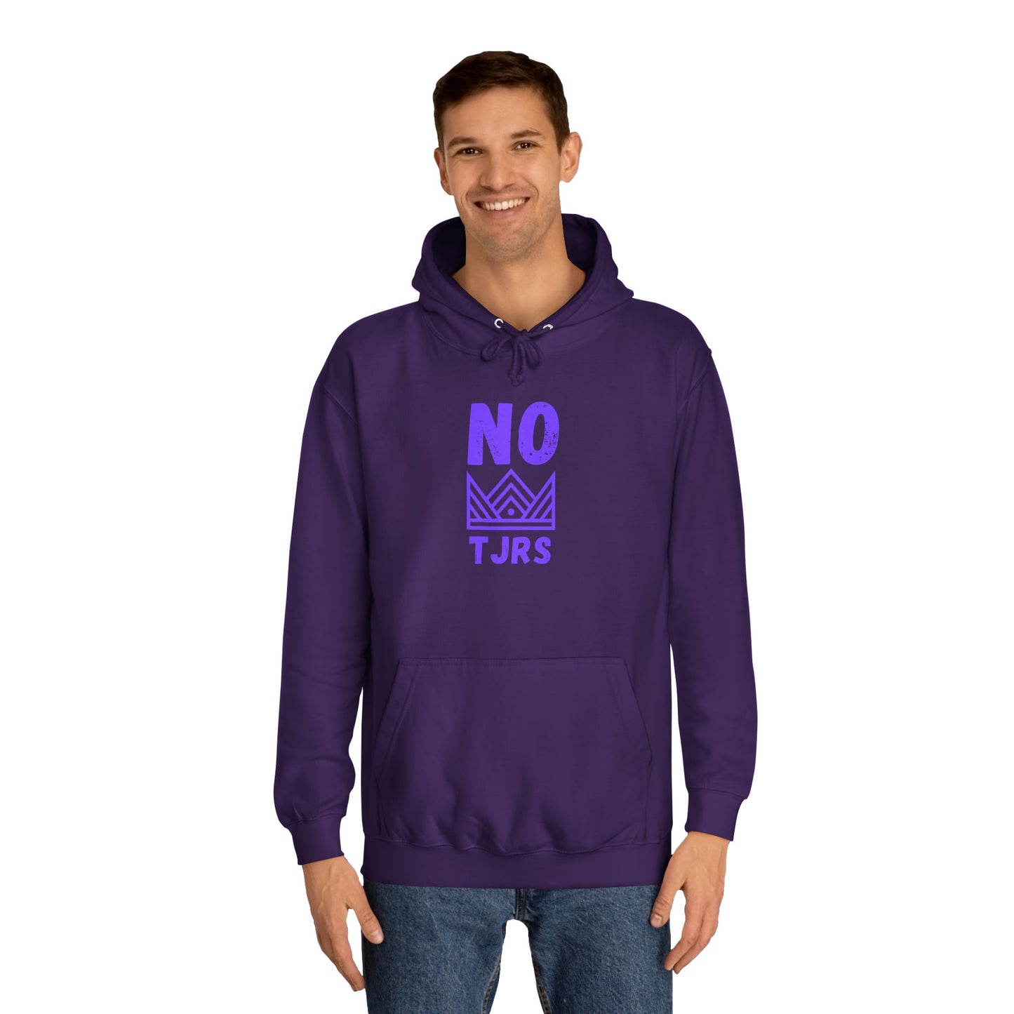 No Kings Purple Crown Unisex College Hoodie