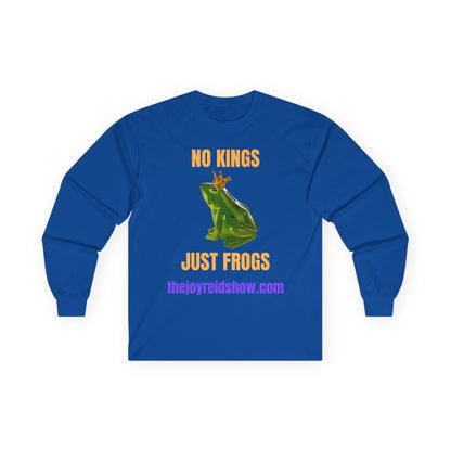 "No Kings, Just Frogs" -- Dark Edition, Unisex Ultra Cotton Long Sleeve Tee