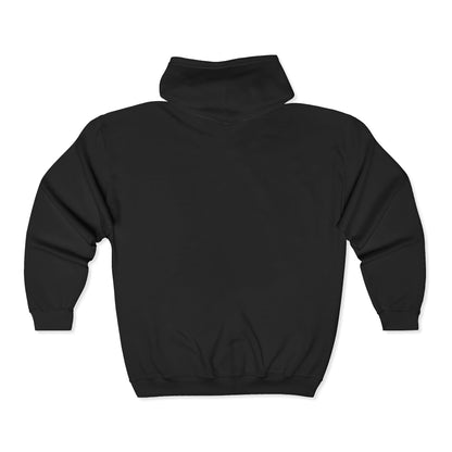 Full Zip Hoodie - 'For the Love' Minimal Chest Logo, Casual Everyday Zip-Up